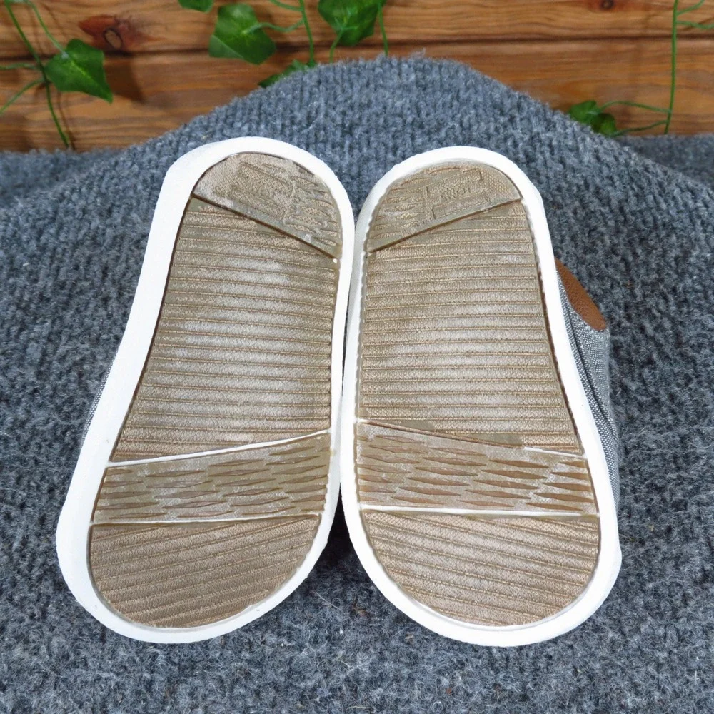 TOMS Paseo Mid‎ Toddler Boys Sneaker Size T3 Casual Walking Shoe Grey Chambray